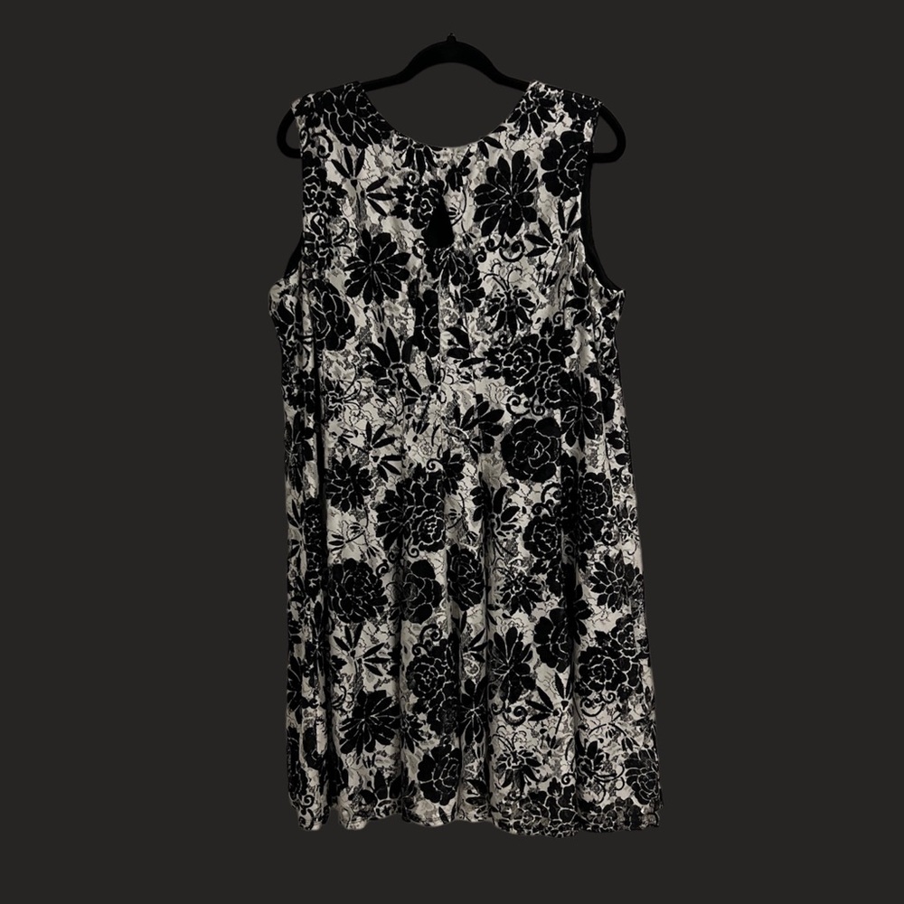 Elegant Black and White Floral Dress